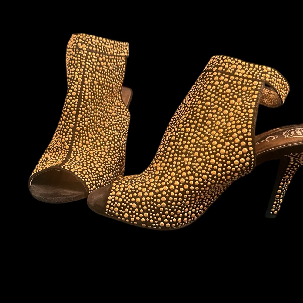 Jeffrey Campbell Ibiza Studded Open Toe Ankle Booties Heels